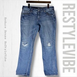 SILVER JEANS CO Women’s Size 32/L27 Denim Sam Style Ankle Boyfriend Fit Stretch